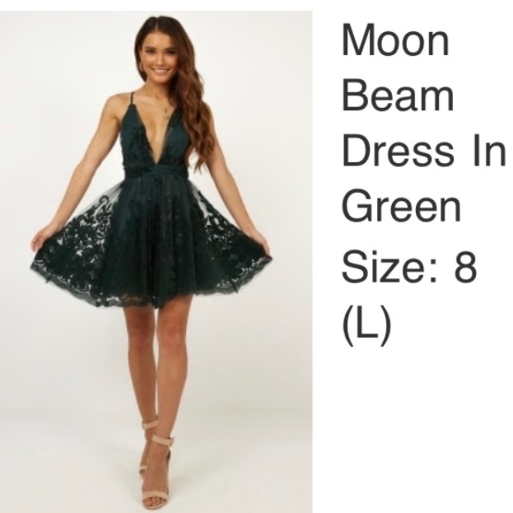 Showpo Moon Beam Dress in Green - Size Large